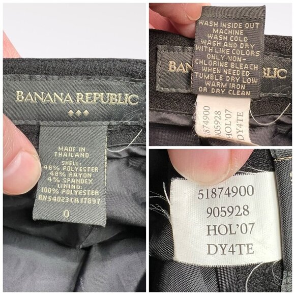 Banana Republic Black Wrap Style Mini Skirt Button Detail Size 0 - Picture 3 of 9